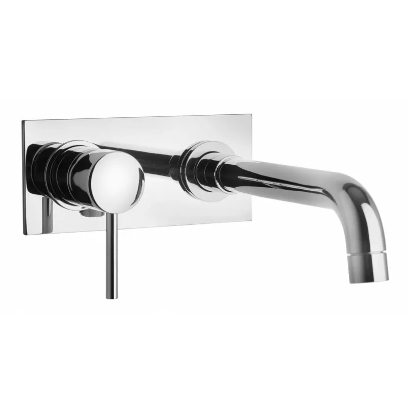 Rubinetto con piastra a muro e bocca esterna cromata Salice Must-Have