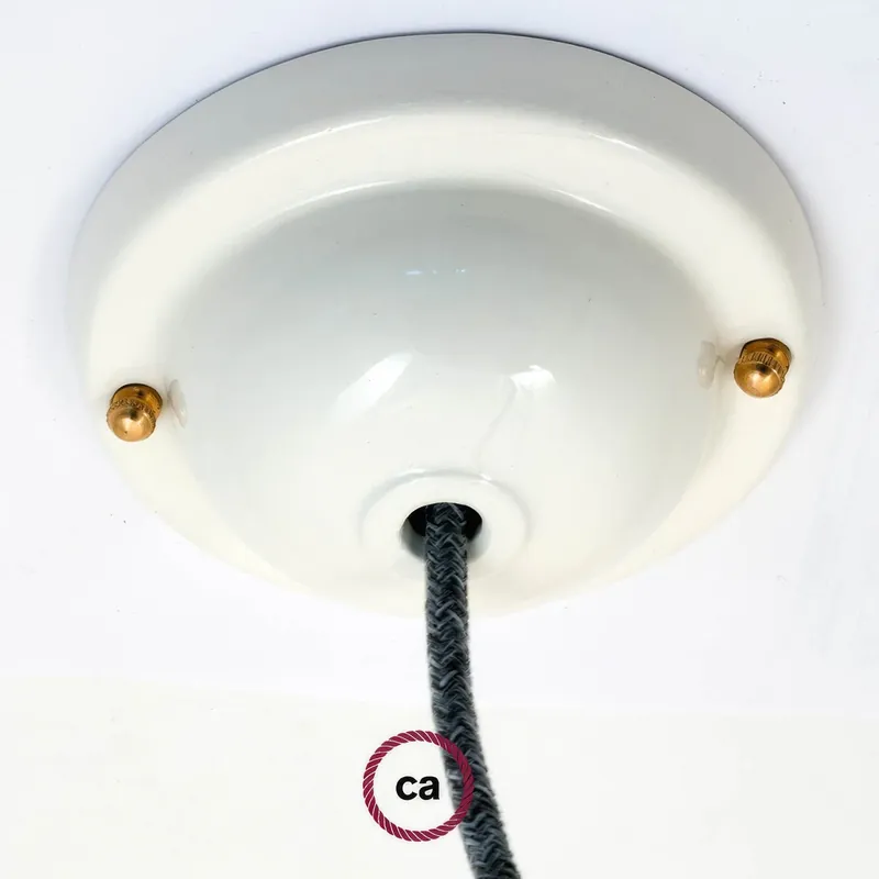 Consegna Rapida Simple ceramic ceiling canopy kit - White
