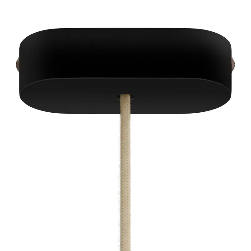 Oval wooden ceiling canopy kit - Black Popolare