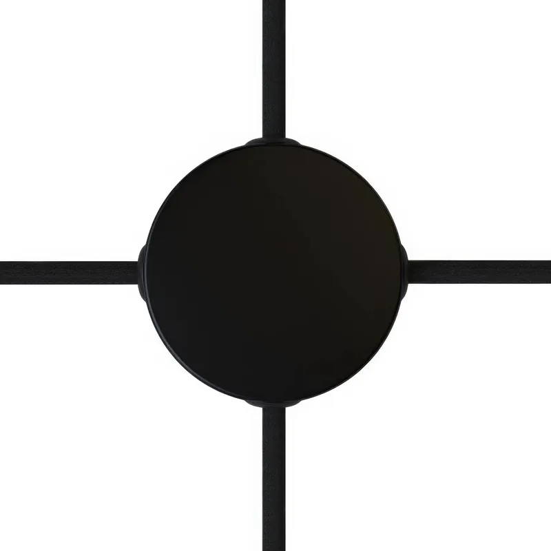Mini cylindrical ceiling canopy kit in metal with 4 side holes (junction box) - Matte black Popolare