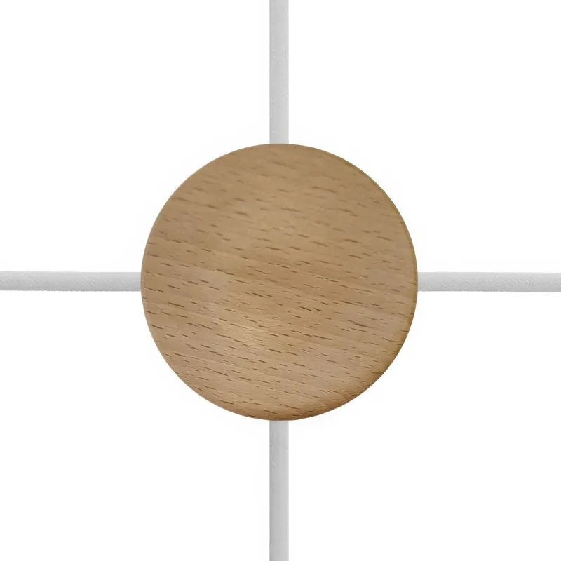 Must-Have Mini cylindrical wooden ceiling canopy kit with 4 side holes (junction box) - Neutral