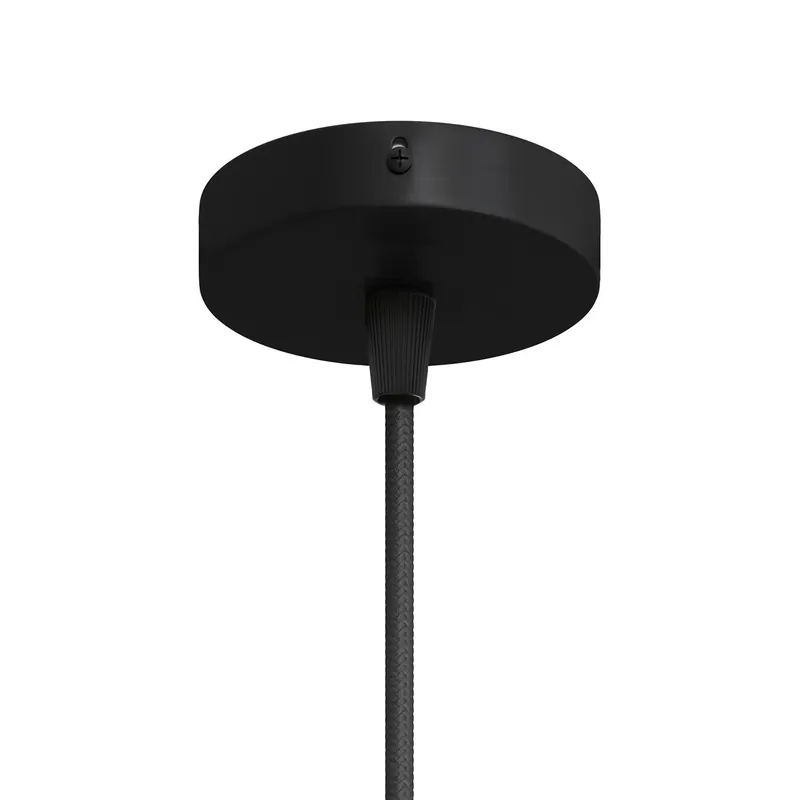 Prezzo Ridotto Mini cylindrical ceiling canopy kit in metal with 1 central hole - Black