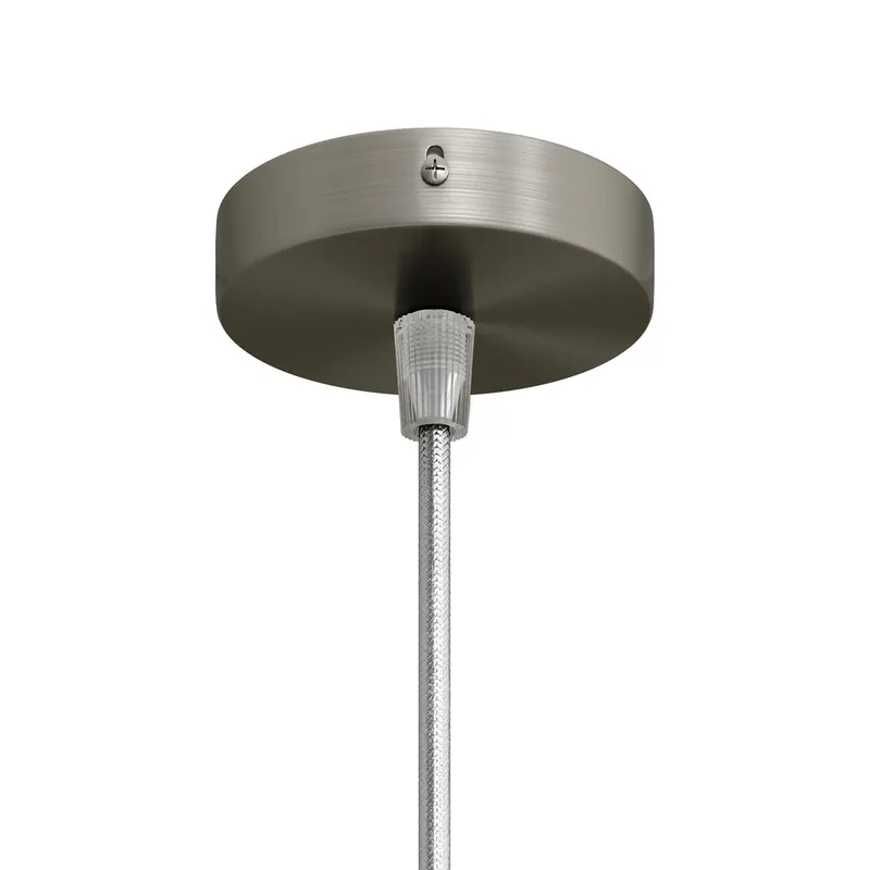 Mini Ceiling canopy kit, cylindrical metal with 1 central hole - Satin titanium Prezzo Ridotto