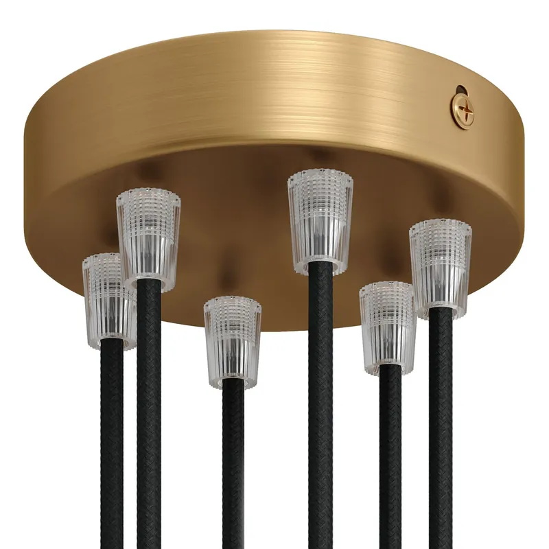 Cylindrical metal ceiling canopy kit with 6 holes - Satin bronze Prezzo Conveniente