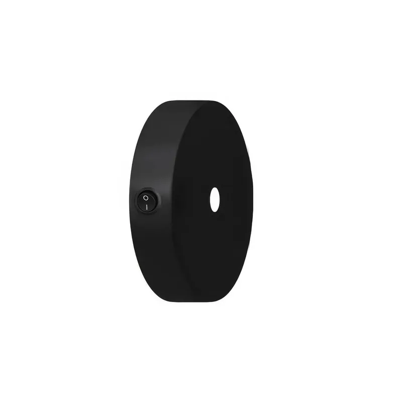 Mini cylindrical ceiling canopy kit in metal with switch - Black Scelto Dai Clienti