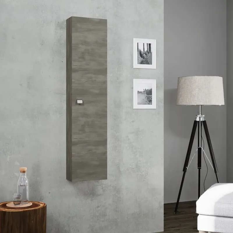 Colonna bagno sospesa quercia grigio scuro effetto legno Facile Super Prezzo