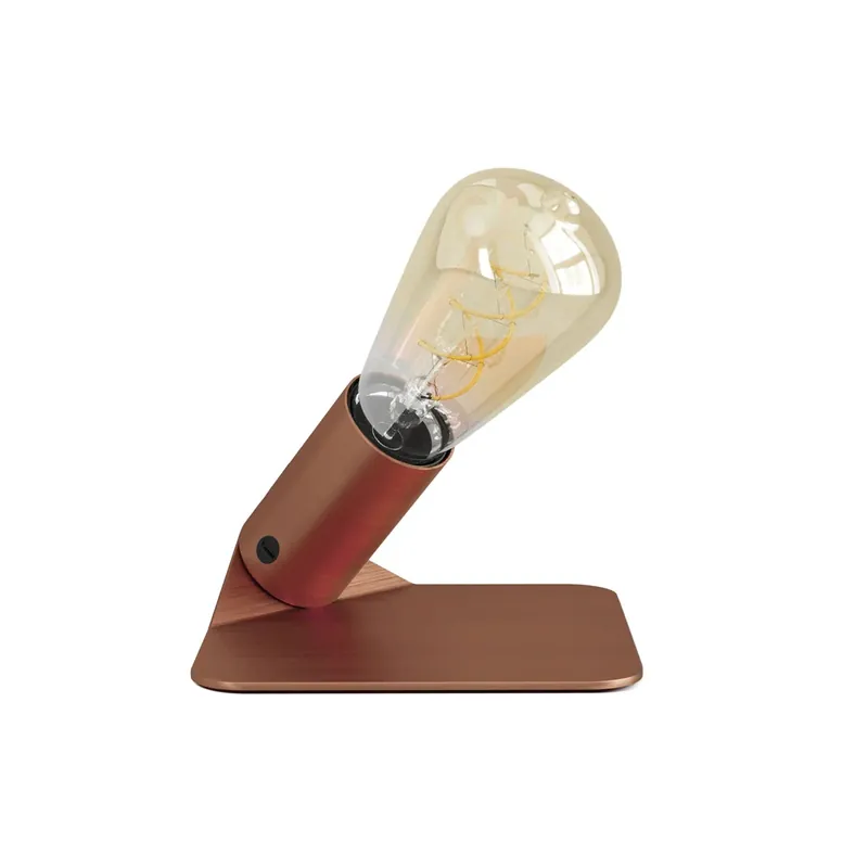 Offerta Limitata SI! Table lamp 5V with ST64 light bulb and metal base - Satin Copper