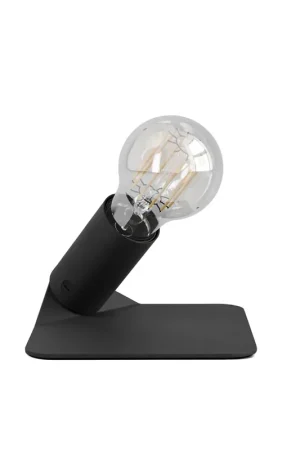 YES! 5V table lamp with A60 light bulb and metal base - Black Consegna Rapida