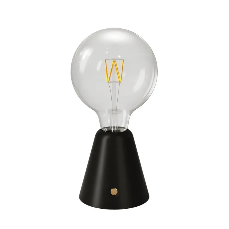 Popolare Rechargeable portable lamp Cabless01 with G125 globe light bulb - Black