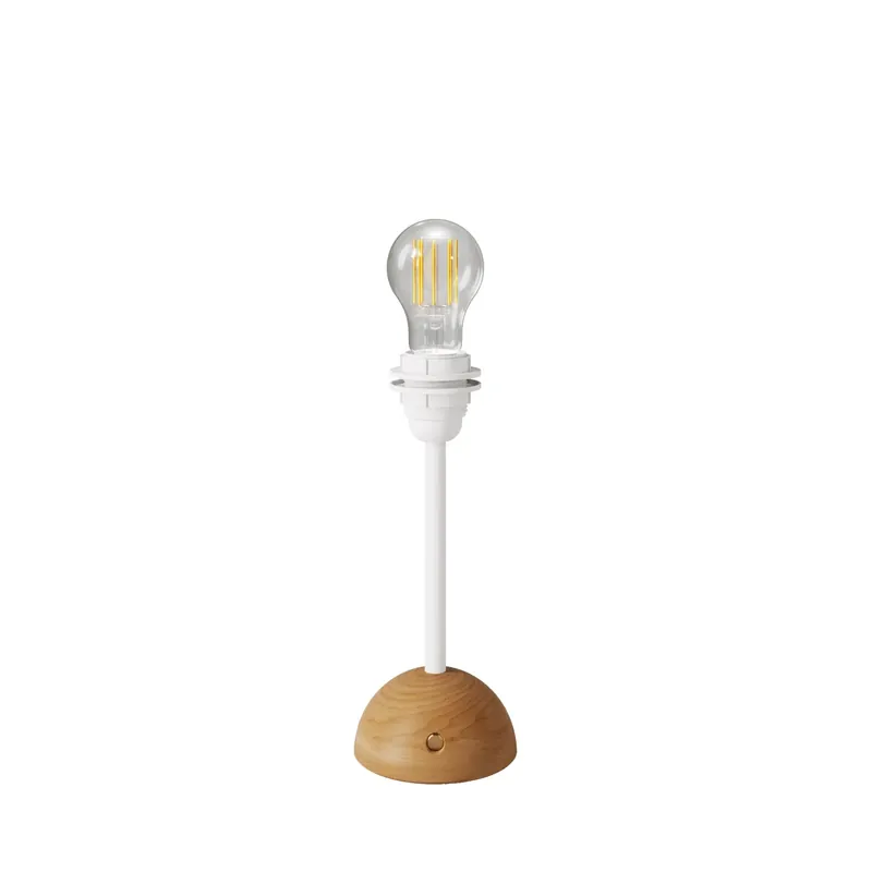 Cabless12 portable and rechargeable lamp with light bulb and lampshade-ready socket - Neutral Promo Stagionale