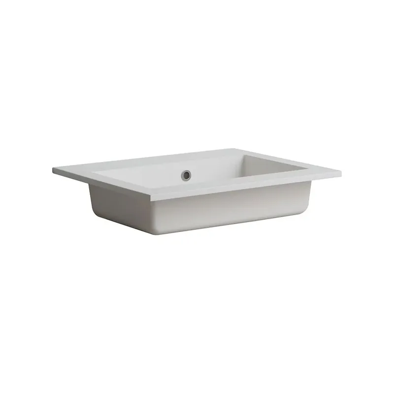 Popolare Lavabo incasso opaco in resina 60 cm senza foro rubinetto Latina