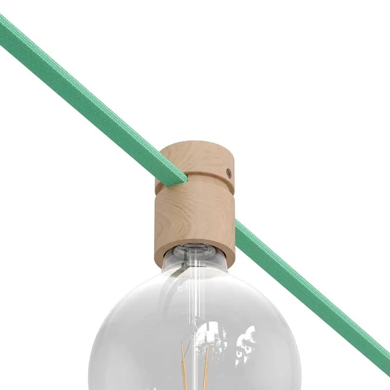 Ultima Occasione Wooden socket for cord for string lights and Filé system. Made in Italy - Neutral