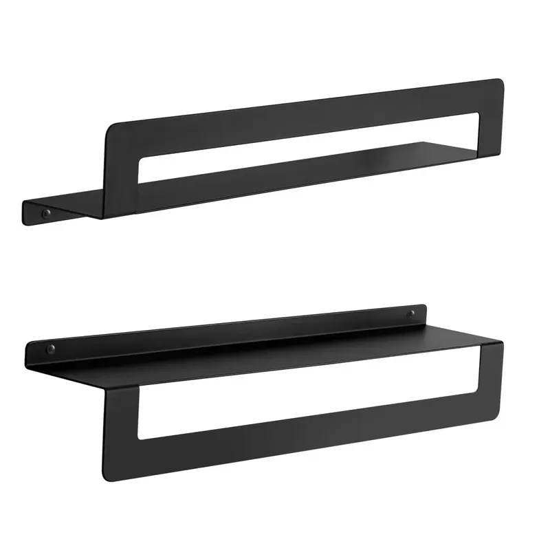 Prezzo Di Fabbrica Mensola portaoggetti doccia con portasciugamani 50 cm nero opaco Camelia