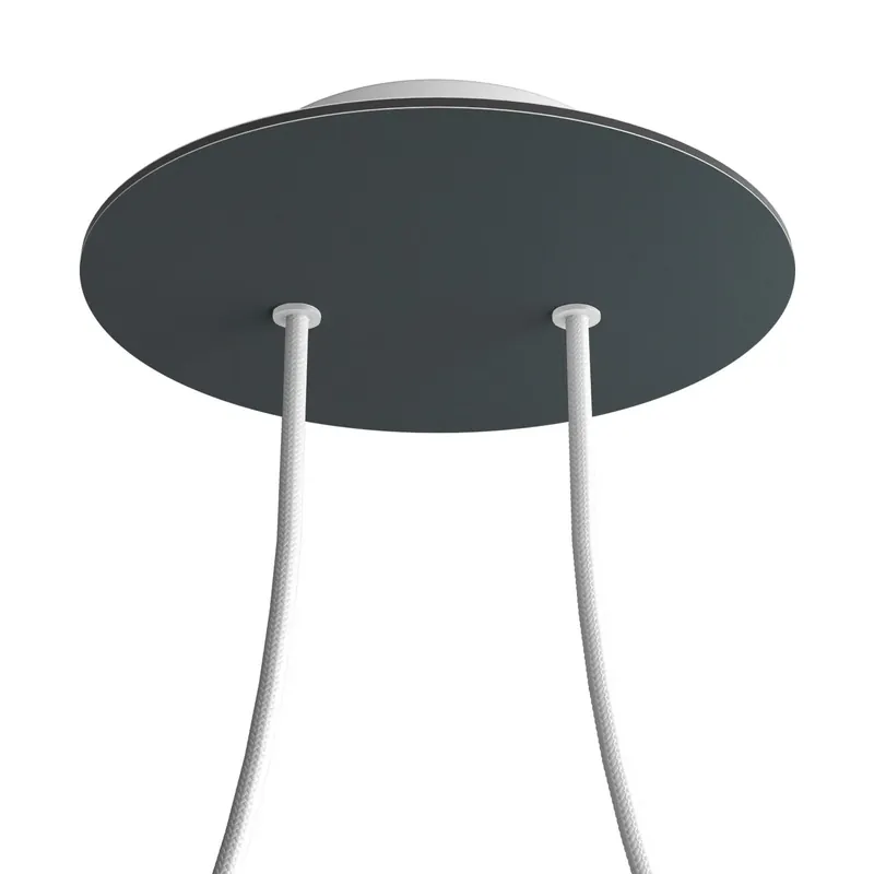 Offerta Speciale Rose-One round ceiling canopy, 200 mm diameter with 2 holes and 4 side holes - Anthracite