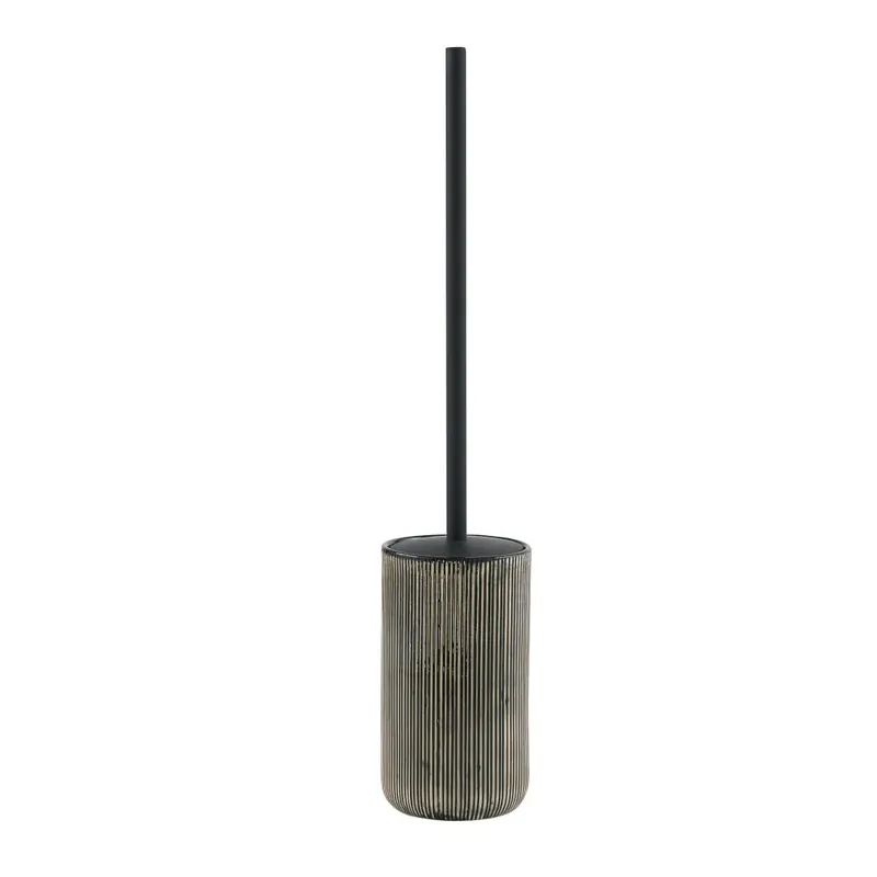 Promozione Esclusiva Porta scopino per wc da appoggio nero zebrato in ceramica Nambino
