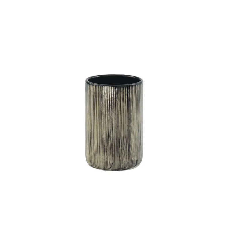 Offerta Del Giorno Porta spazzolini da appoggio in ceramica nero con venature chiare Nambino