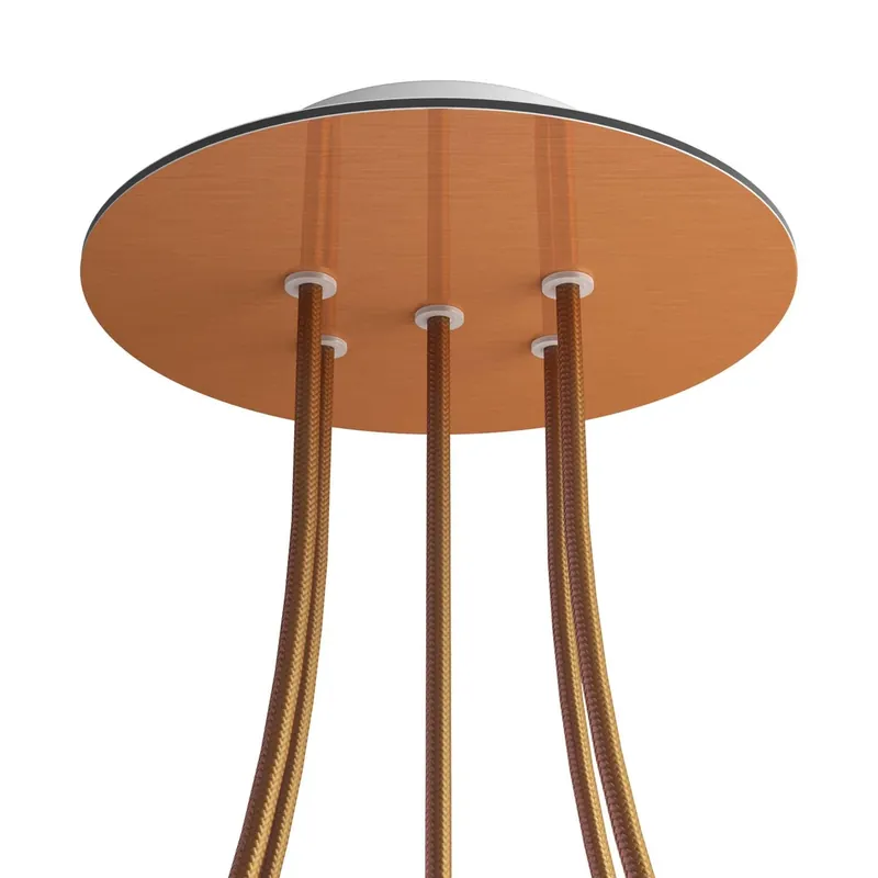 Soddisfatti O Rimborsati Rose-One ceiling canopy, round, 200 mm diameter with 5 holes and 4 side holes - Satin copper Dibond