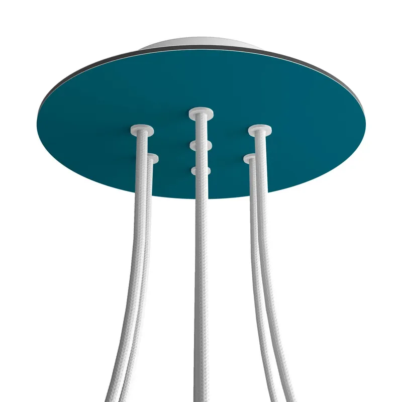 Pagamento Sicuro Rose-One round ceiling canopy, diameter 200 mm with 7 holes and 4 side holes - Petrol