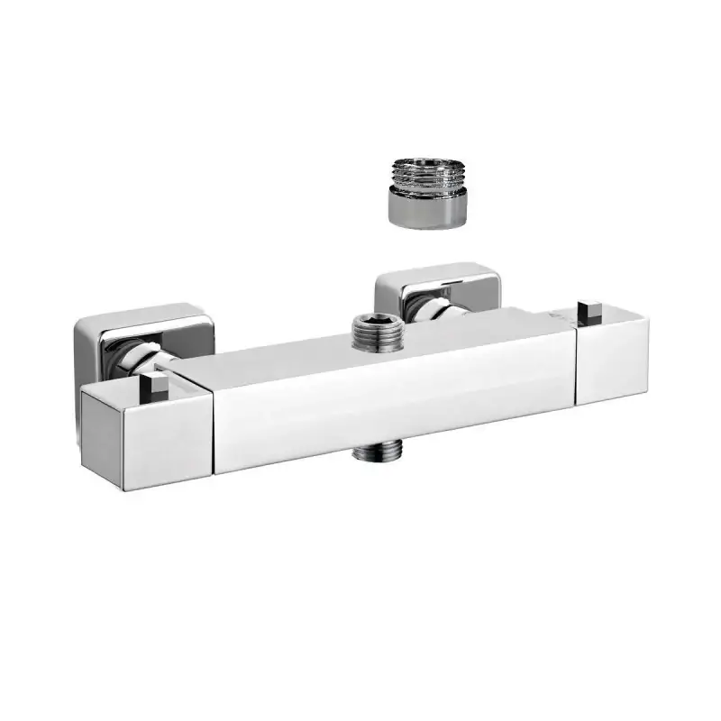 Mitigeur externe modèle douche carrée avec double raccordement version thermostatique Damast 18051 Vendita Finale