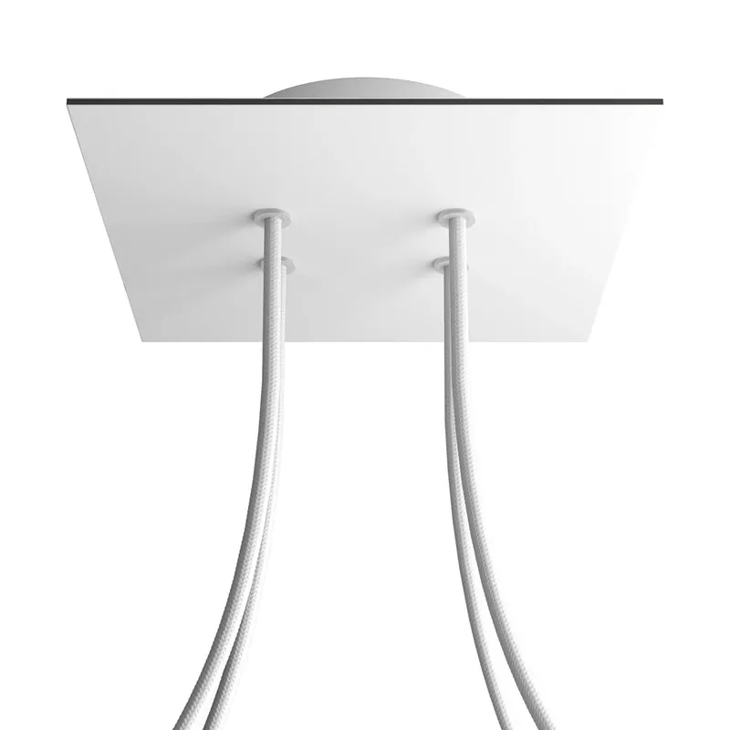 Prezzo Conveniente Rose-One square ceiling canopy, 200 mm with 4 holes and 4 side holes - Matte White