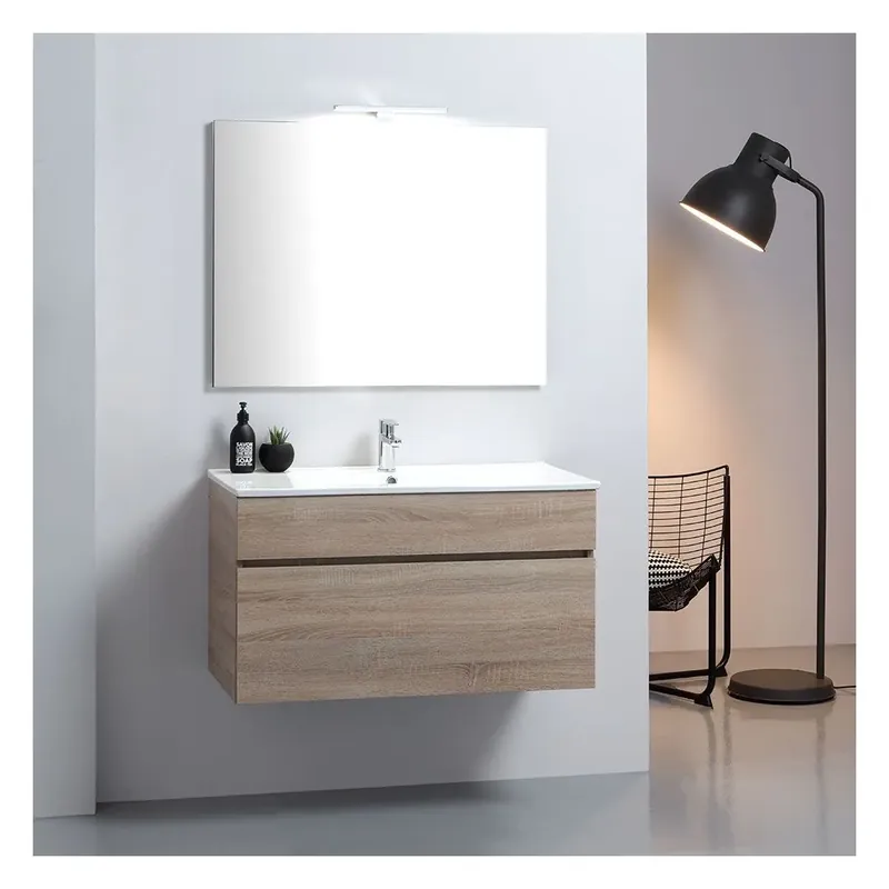 Mobile bagno sospeso 90cm in quercia naturale Sole Sconto