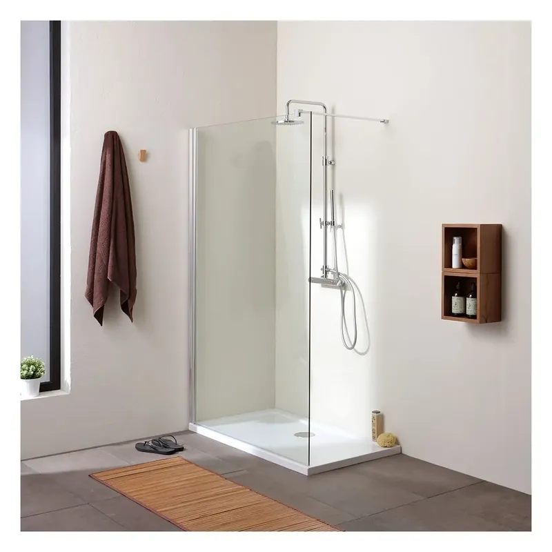 Esclusivo Parete doccia walk-in in cristallo trasparente da 8 mm