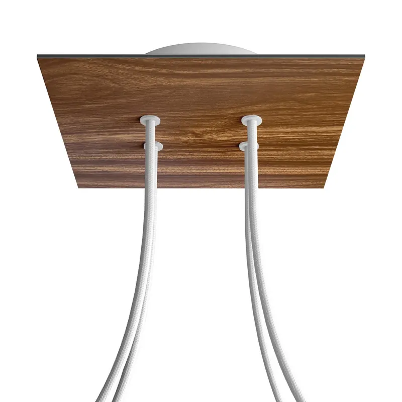 Prezzo Ridotto Ceiling canopy Rose-One square, 200 mm with 4 holes and 4 side holes - Wood