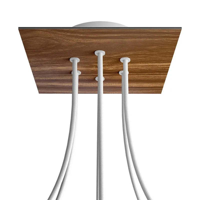 Pagamento Sicuro Ceiling canopy Rose-One square, 200 mm with 6 holes and 4 side holes - Wood