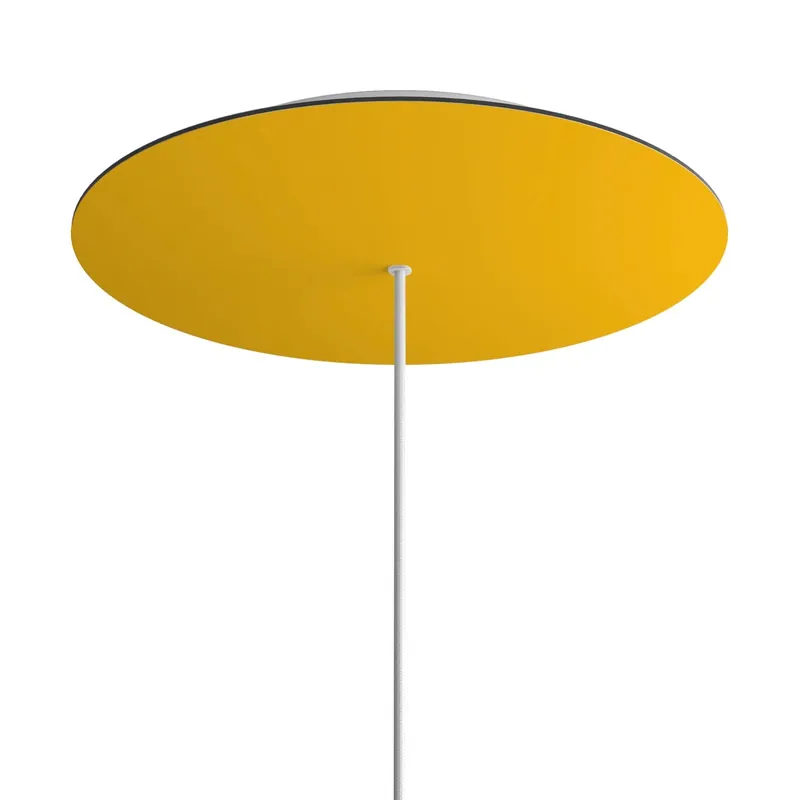 XXL Ceiling canopy Rose-One round, 400 mm diameter with 1 central hole and 4 side holes - Mustard Ultime Pezzi