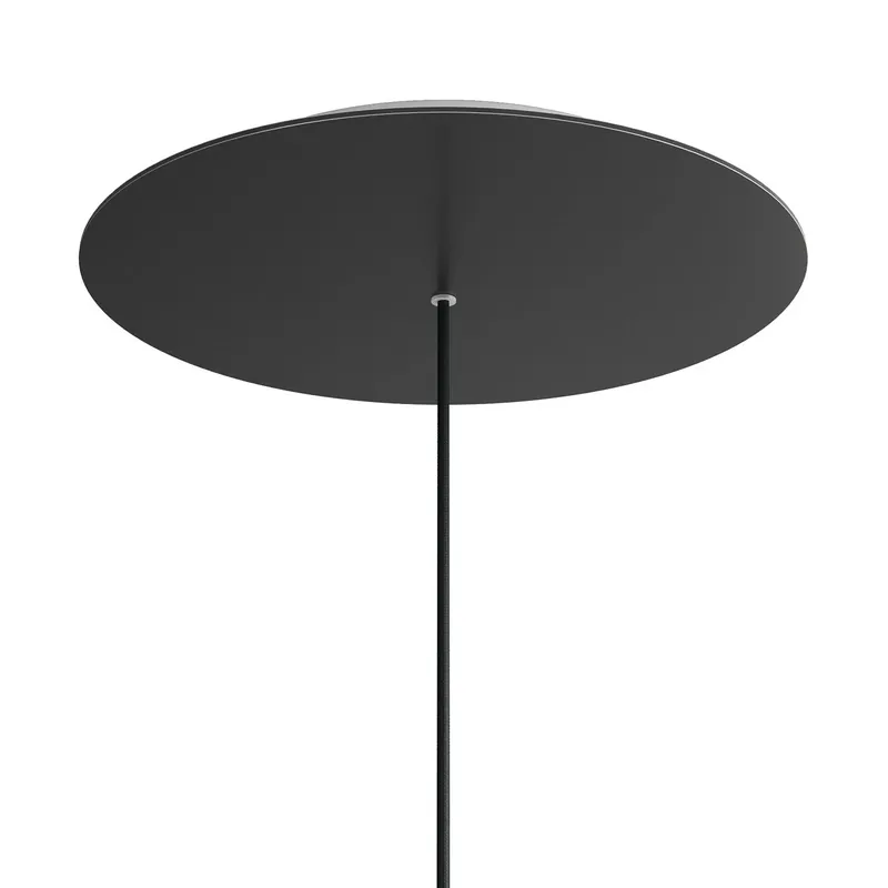 Esclusivo XXL Rose-One round ceiling canopy, 400 mm diameter with 1 hole and 4 side holes - Matte black