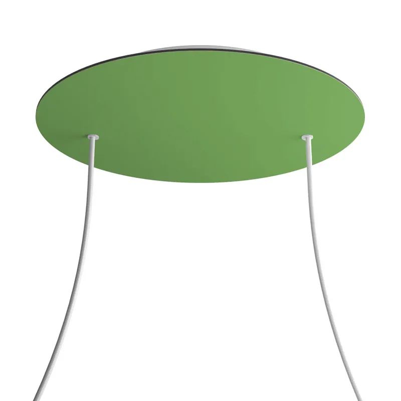 Direttamente Dal Produttore XXL Rose-One round ceiling canopy, 400 mm diameter with 2 holes and 4 side holes - Meadow Green