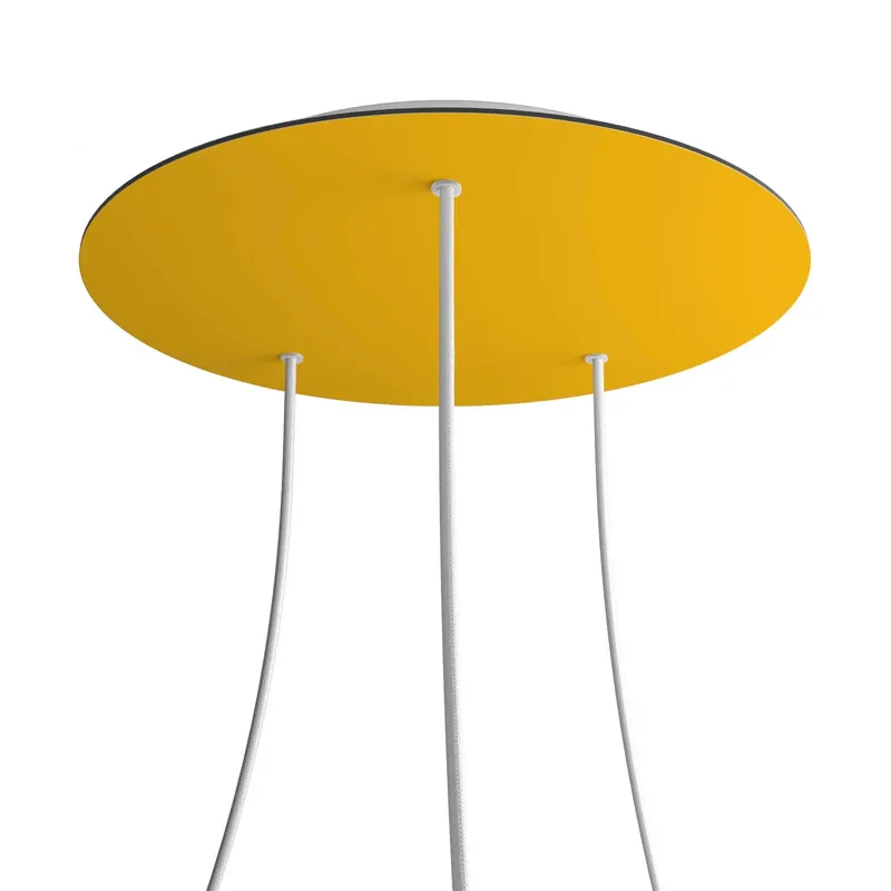 Compra Online Ceiling canopy XXL Rose-One round, 400 mm diameter with 3 holes and 4 side holes - Mustard