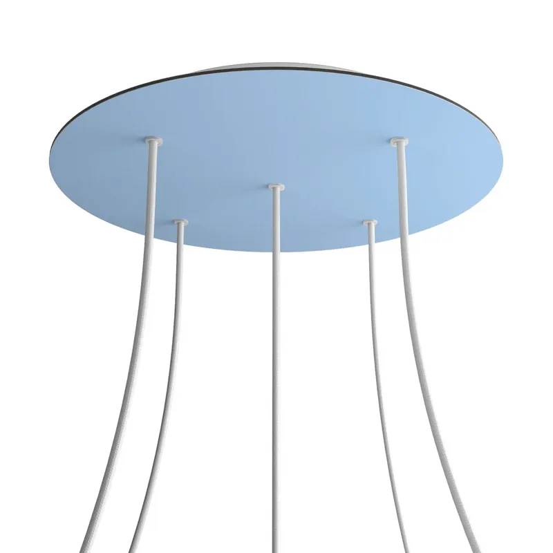 Sconto XXL Rose-One round ceiling canopy, diameter 400 mm with 5 holes and 4 side holes - Sugar paper blue
