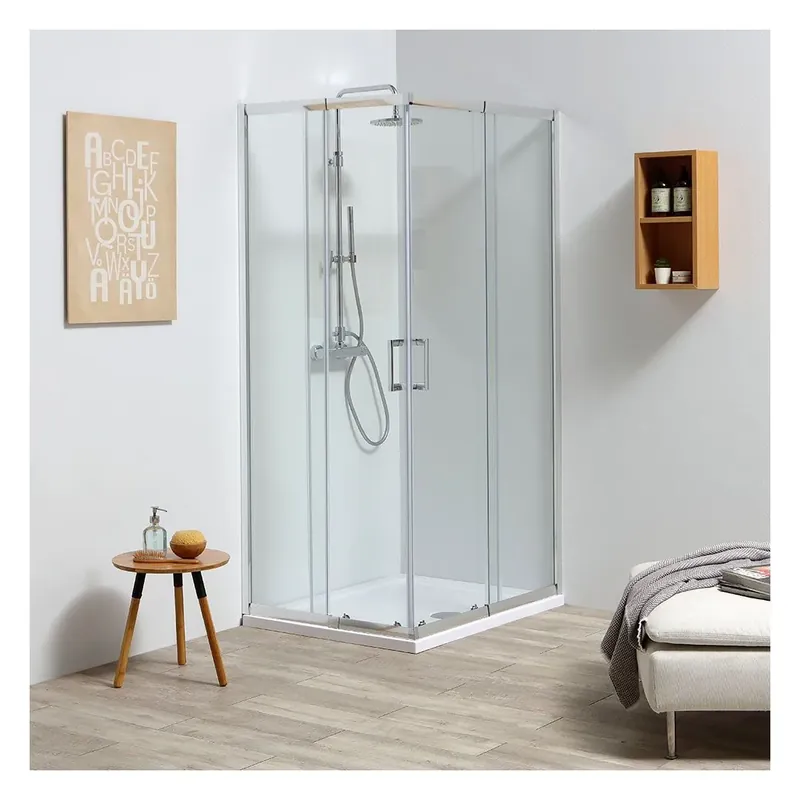Box doccia angolare estensibile da 70-80x90-100 cm vetro 4 mm Leo Sconto
