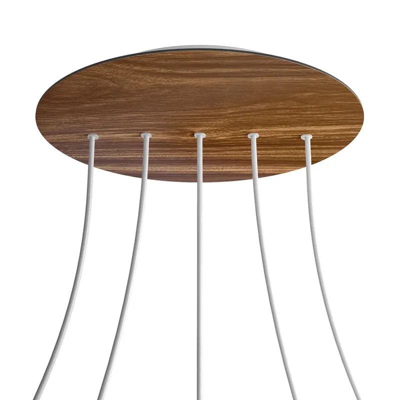 XXL Ceiling canopy Rose-One round, 400 mm diameter with 5 inline holes and 4 side holes - Wood Direttamente Dal Produttore