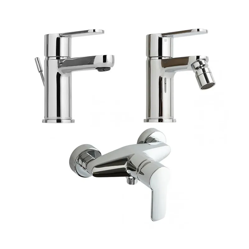 Set rubinetti lavabo, bidet, esterno doccia in ottone cromato Nora Soddisfatti O Rimborsati