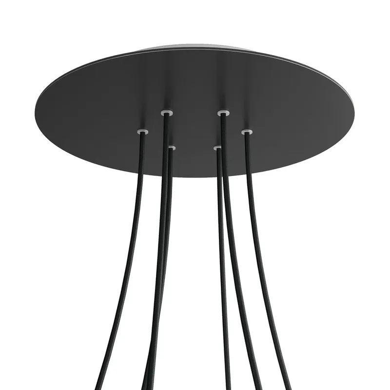 Non Perdere XXL Rose-One round ceiling canopy, 400 mm diameter with 6 holes and 4 side holes - Matte black