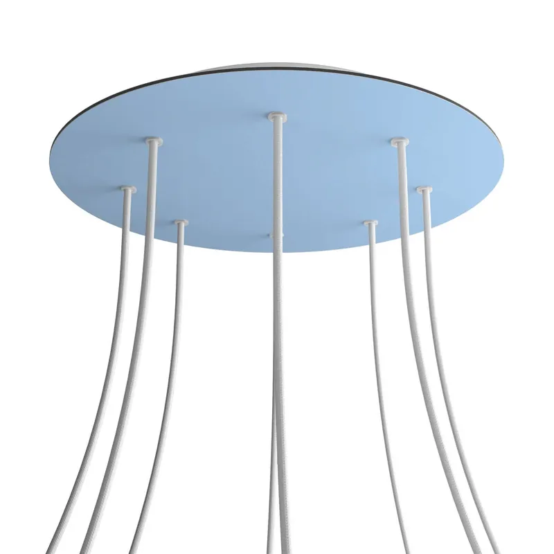 Offerta Speciale XXL Rose-One round ceiling canopy, 400 mm diameter with 8 holes and 4 side holes - Sugar paper blue
