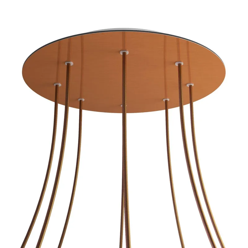 Ceiling canopy XXL Rose-One round, diameter 400 mm with 8 holes and 4 side holes - Satin copper Dibond Più Venduto