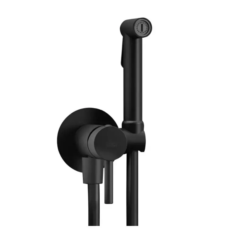 Ensemble de bidet encastrable noir mat avec mitigeur et douche Paffoni ZDUP110NO Occasione Imperdibile