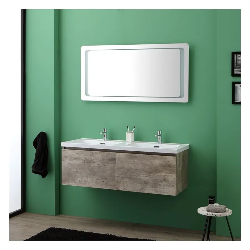 Mobile con cassetti per bagno 120cm e specchio a led touch Madrid Scelto Dai Clienti