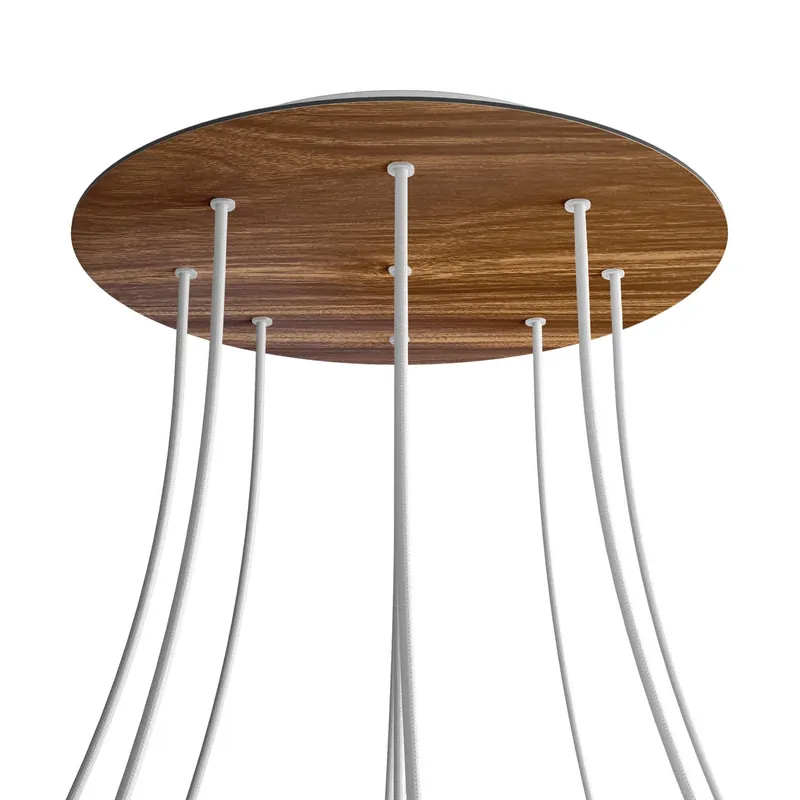 Ultima Occasione XXL Rose-One round ceiling canopy, 400 mm diameter with 9 holes and 4 side holes - Wood