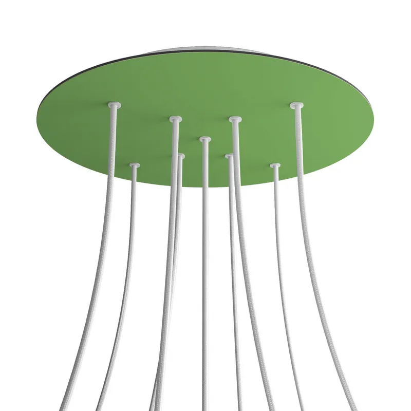 Professionale XXL Rose-One round ceiling canopy, 400 mm diameter with 9 X-shaped holes and 4 side holes - Meadow green