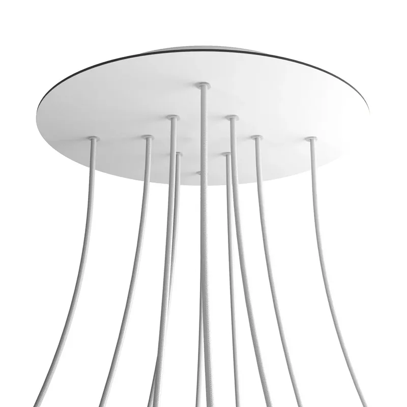 XXL Rose-One round ceiling canopy, 400 mm diameter with 10 holes and 4 side holes - Matte white Offerta Limitata