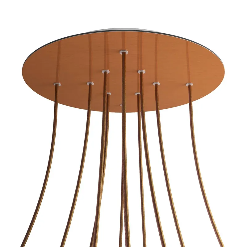 XXL Rose-One round ceiling canopy, 400 mm diameter with 10 holes and 4 side holes - Satin Copper Dibond Offerta Del Giorno