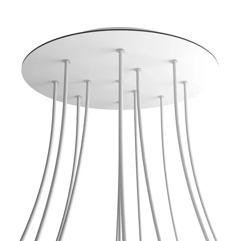 XXL Ceiling canopy Rose-One round, 400 mm diameter with 12 holes and 4 side holes - Matte white Subito Disponibile