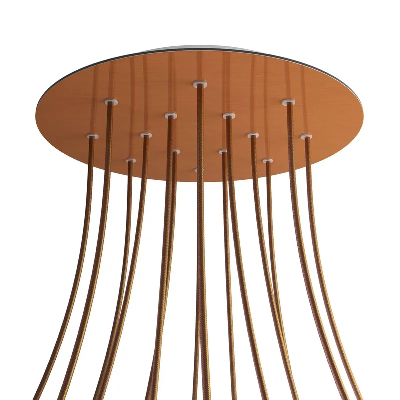 Ultima Occasione XXL Ceiling canopy Rose-One round, 400 mm diameter with 14 holes and 4 side holes - Satin copper Dibond