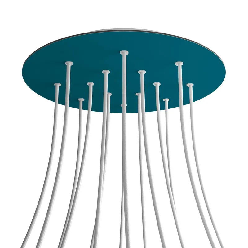 Quantità Limitata Ceiling canopy XXL Rose-One round, diameter 400 mm with 14 holes and 4 side holes - Petrol