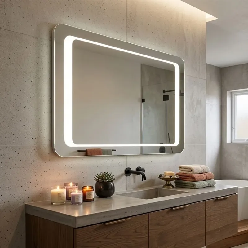 Specchio a led retroilluminato con sabbiatura 80x60 reversibile Miglior Prezzo