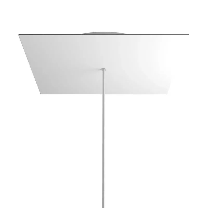 Prezzo Basso XXL Rose-One square ceiling canopy, 400 mm with 1 hole and 4 side holes - Matte white